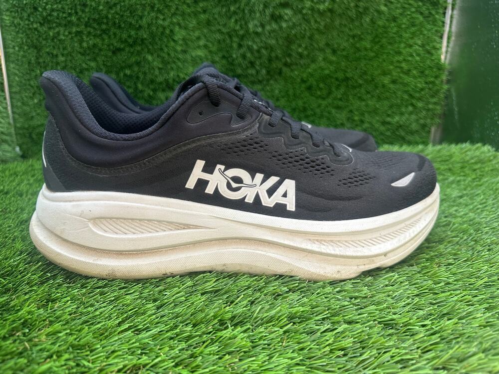 Hoka One One Bondi 9 1162013-BWHT Athletic Sneaker Men's 11.5 Black Mesh Sports